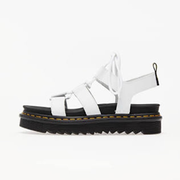 ❤️ Dr. Martens White Nartilla Hydro Leather Sandals - Picture 2 of 10